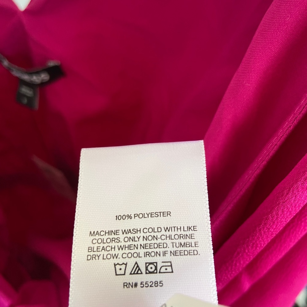 EXPRESS SATIN TIE WAIST RUFFLE DRESS - Picture 7 of 7